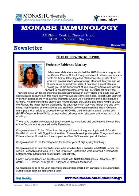 October Newsletter 2010 - Monash University