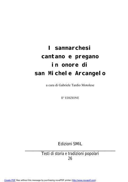 I sammarchesi cantano e pregano in onore di san Michele Arcangelo