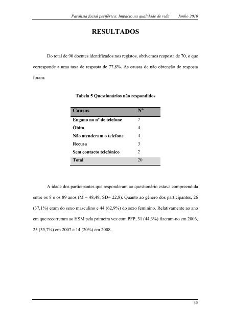 paralisia facial periférica: impacto na qualidade de vida - Ubi Thesis