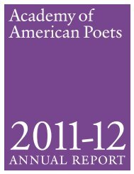 annual report - Academy of American Poets