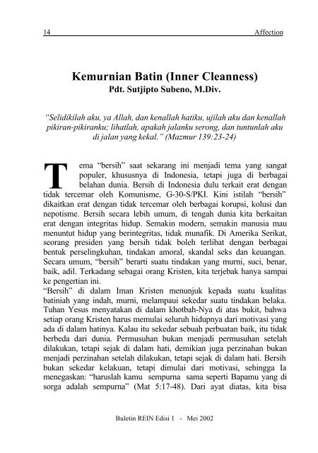 Edisi 1 - Mei 2002 - Gereja Reformed Injili Indonesia - Jerman