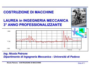 Lucidi Progettazione a Fatica - Ingegneria Meccanica