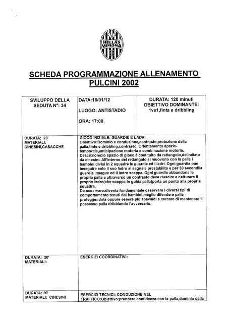 Schede programma allenamenti_Pulcini_2002.pdf - Calcio in ...