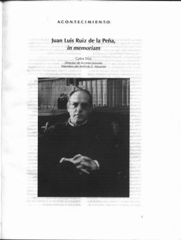 Juan Luis Ruiz de la Peña - ¿Qué quiere ser el Instituto Emmanuel ...