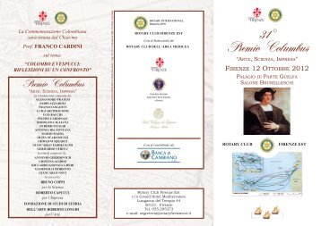 31° Premio Columbus - Rotary International - Distretto 2070