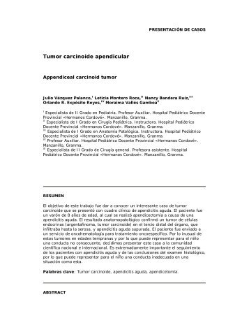 Tumor carcinoide apendicular