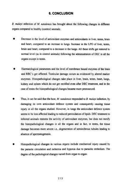 effect of infection of the filarial parasite brugia malayi - Pondicherry ...