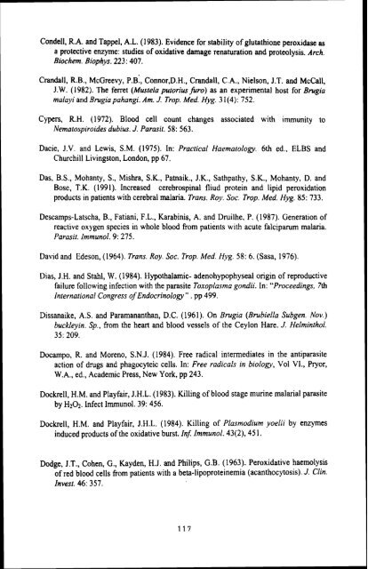 effect of infection of the filarial parasite brugia malayi - Pondicherry ...