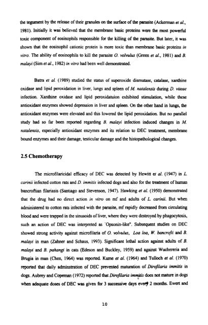 effect of infection of the filarial parasite brugia malayi - Pondicherry ...