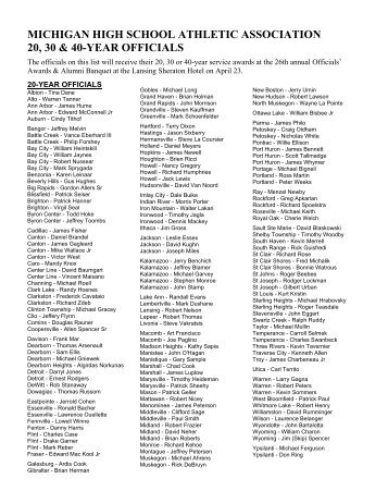 PDF List - Michigan High School Athletic Association