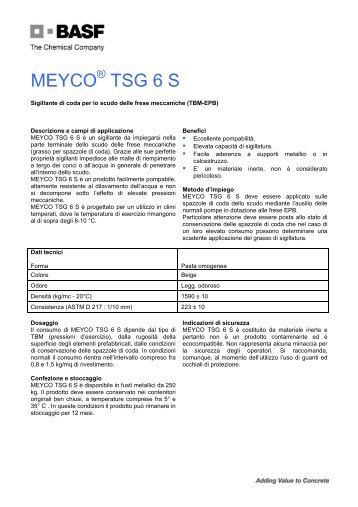 MEYCO TSG 6 S - BASF Construction Chemicals Italia S.p.A.