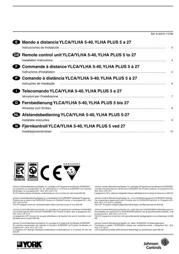 E Mando a distancia YLCA/YLHA 5-40, YLHA PLUS 5 a 27 GB ...