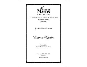 Emma Gorin - George Mason University School of Music