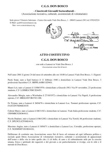 cgs don bosco - Oratorio Salesiano - Lanusei