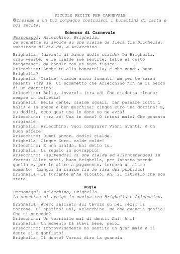 PICCOLE RECITE PER CARNEVALE Insieme a ... - La Teca Didattica