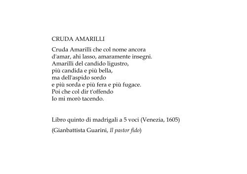 LA TEORIA DEGLI AFFETTI Prima e seconda prattica GIOVANNI ...