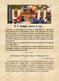 40 giorni con Padre Camillo in Bucchianico - SAN CAMILLO DE ...