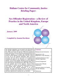 Hallam Centre for Community Justice Briefing Paper: Sex Offender ...