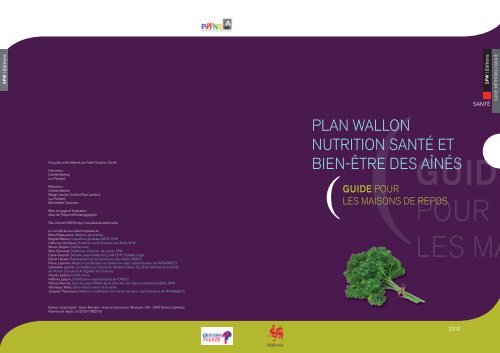 PLAN WALLON NuTRiTiON SANTÉ ET BiEN-êTRE DES AÎNÉS