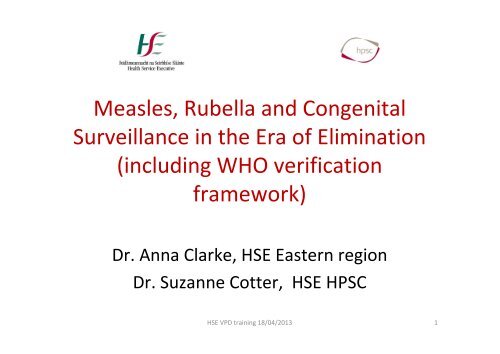 1. Measles surveillance in era of elimination - Immunisation