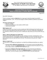 Important Medi-Cal Changes Notice of Elimination of ADHC Medi ...