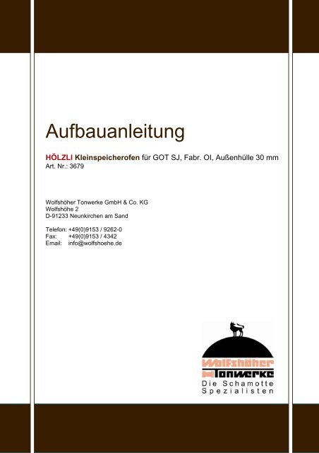 Aufbauanleitung Wolfshöher Tonwerke