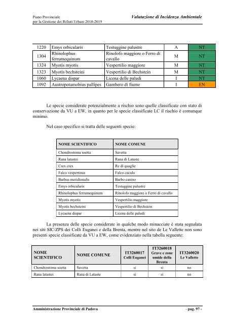 V.Inc.A - Provincia di Padova