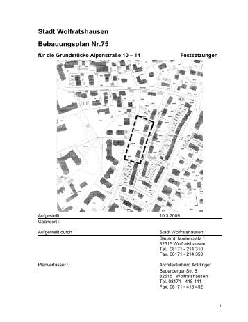 Stadt Wolfratshausen Bebauungsplan Nr.75