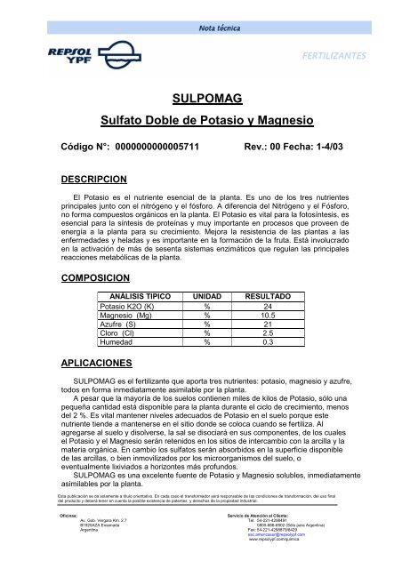 SULPOMAG Sulfato Doble de Potasio y Magnesio - Bioendesa ...