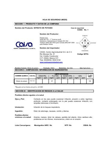1HOJA DE SEGURIDAD DE NITRATO DE POTASIO - Corpoica
