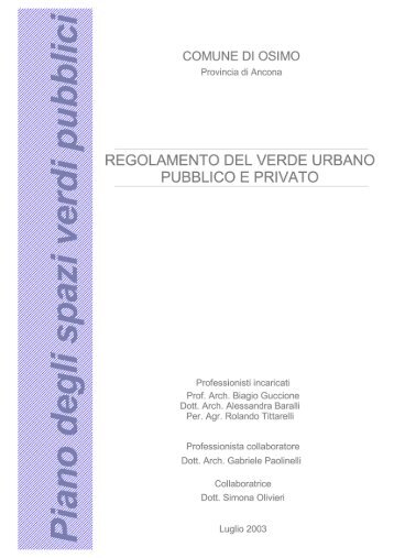 regolamento del verde urbano pubblico e privato - Comune di Osimo