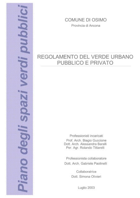 regolamento del verde urbano pubblico e privato - Comune di Osimo