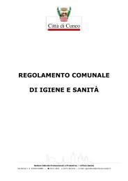 regolamento comunale di igiene e sanità - Comune di Cuneo