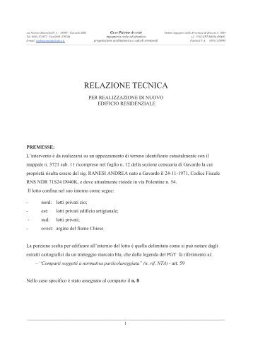 Relazione tecnica Andrea.pdf - Comune di Gavardo