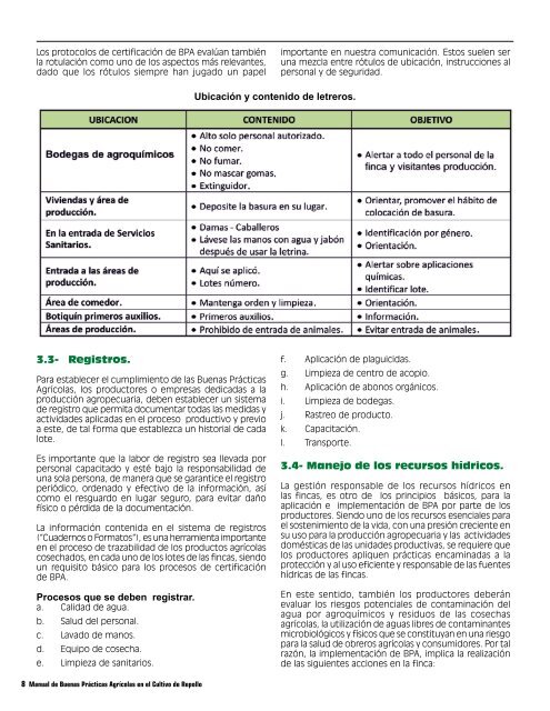 Manual de BPA en Repollo