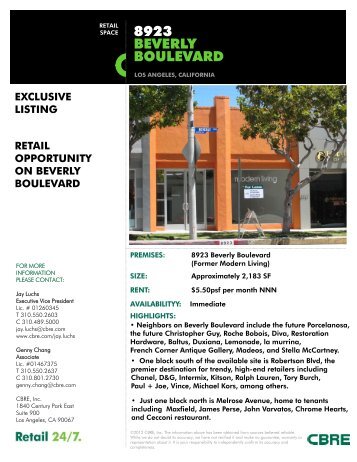 8923 BEVERLY BOULEVARD - CBRE