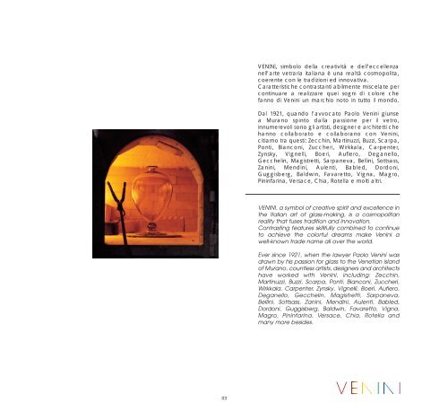 VENINI, simbolo della creativitā e dell'eccellenza nell'arte vetraria ...