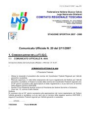 COMITATO REGIONALE TOSCANA Comunicato ... - Informacalcio.it