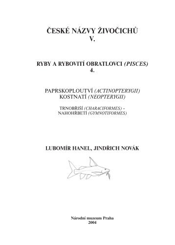 české názvy živočichů v. ryby a rybovití obratlovci (pisces) - Aquatab