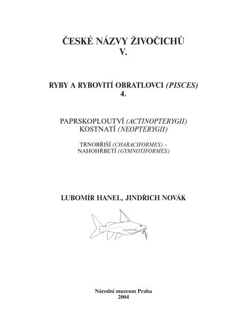 české názvy živočichů v. ryby a rybovití obratlovci (pisces) - Aquatab