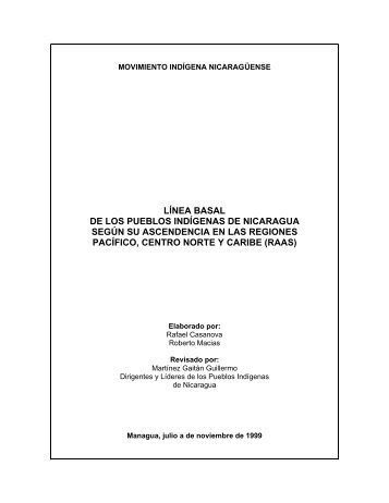 Línea basal de los pueblos indígenas de nicaragua según su ...