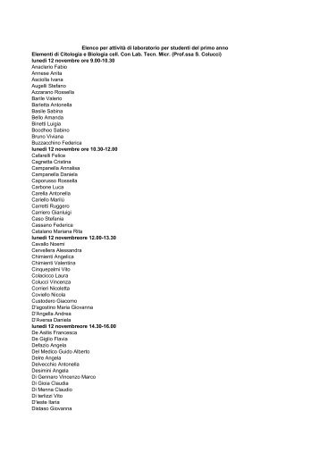 elenco esercitazioni 1° anno aggiornato 31-10 (OK)