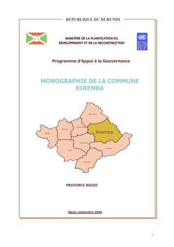 MONOGRAPHIE DE LA COMMUNE KIREMBA - Burundi Net