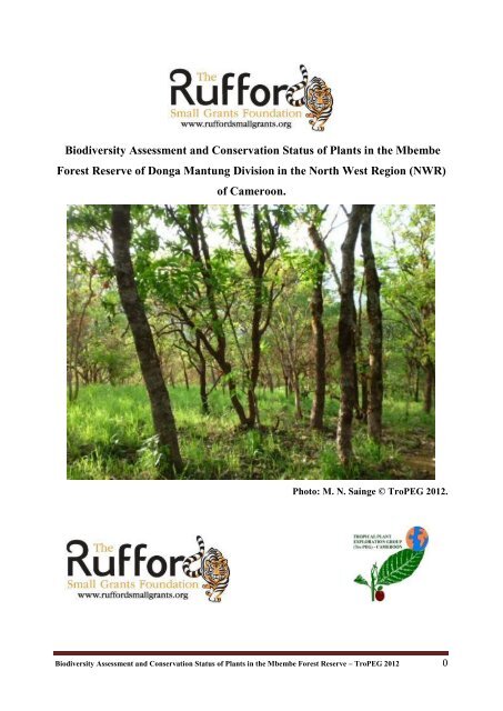 Detailed Final Report - Rufford Small Grants