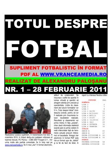 totul despre fotbal, numărul 1 din 28.02 - Vrancea Media
