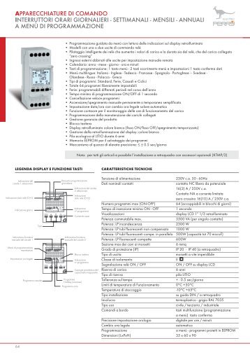 apparecchiature di comando interruttori orari ... - Perry Electric Srl