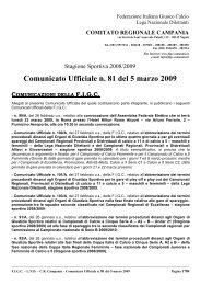 Comunicato Ufficiale n. 81 del 5 marzo 2009 - Informacalcio.it