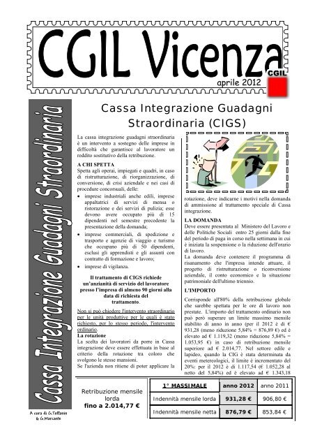 La Cassa Integrazione Guadagni Straordinaria (CIGS ... - Cgil Vicenza