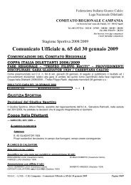 Comunicato Ufficiale n. 65 del 30 gennaio 2009 - Figc Campania