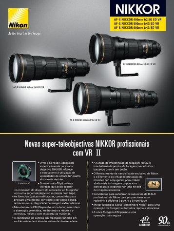 Novas super-teleobjectivas NIKKOR profissionais com VR II - Nikon